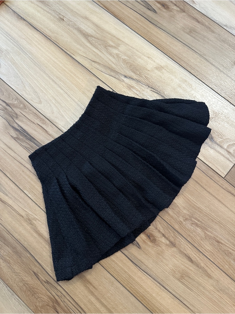 Aqua Black tweed Textured mini Skirt
